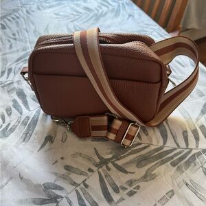 Brown imitation leather Crossbody Bag with Modern Design